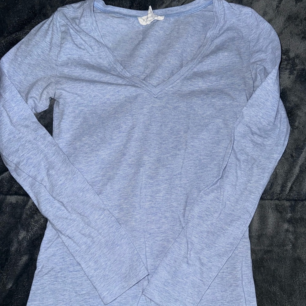 Women's Light Blue V-Neck Top
